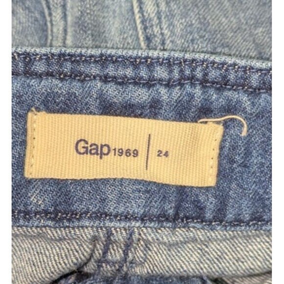 Gap Jeans 24 Women's Blue Medium Wash High Rise Belted Wide Leg Denim Culottes - Picture 6 of 9